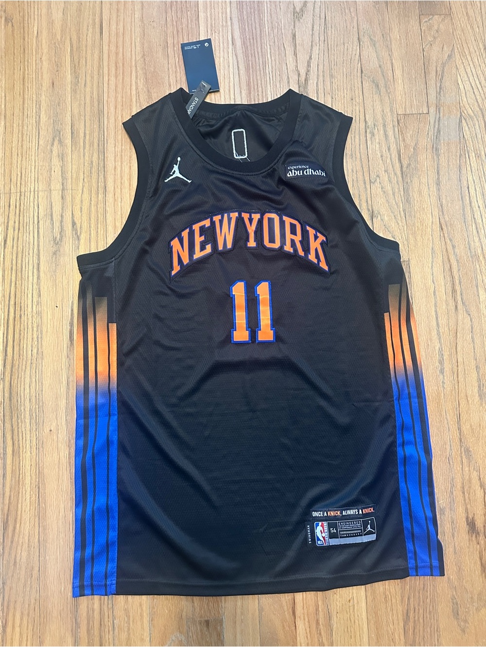 Jordan Black New York #11 Basketball Jersey with Blue & Orange Accents XXL